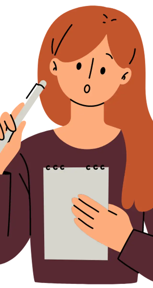 Pige, der er ved at undersøge noget